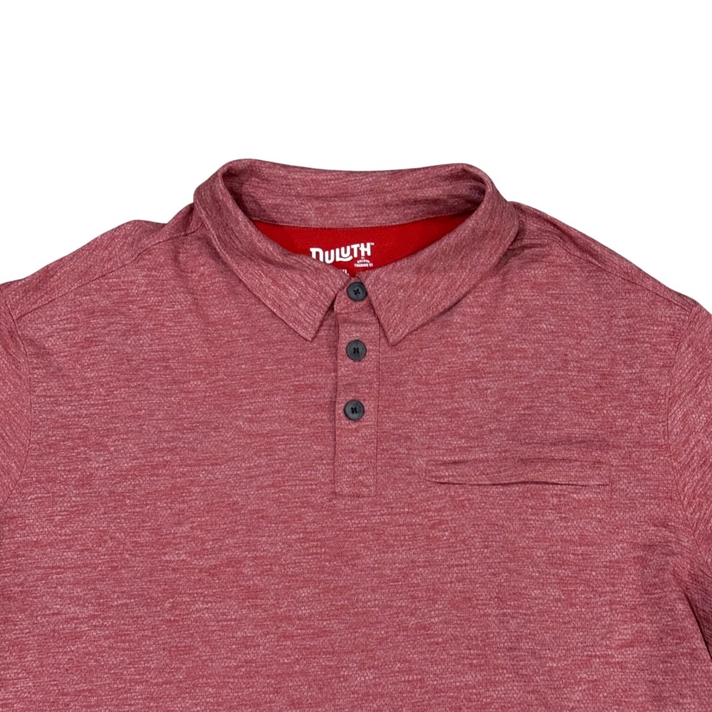 Duluth Trading Co Mens 2XL Relaxed Fit Heather Red Short Sleeve Polo Shirt 2XL - Picture 2 of 5